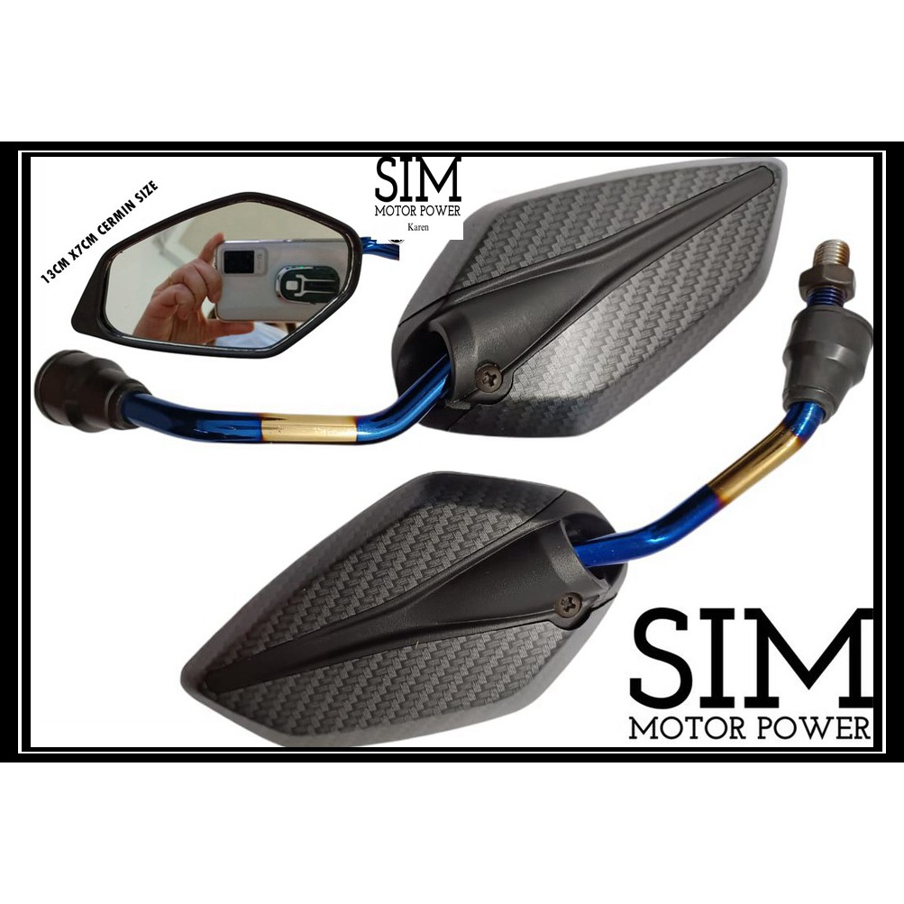 CARBON CERMIN SIDE MIRROR HONDA RS150 EX5 W125 W100 VARIO SYM VF3I RCB ...