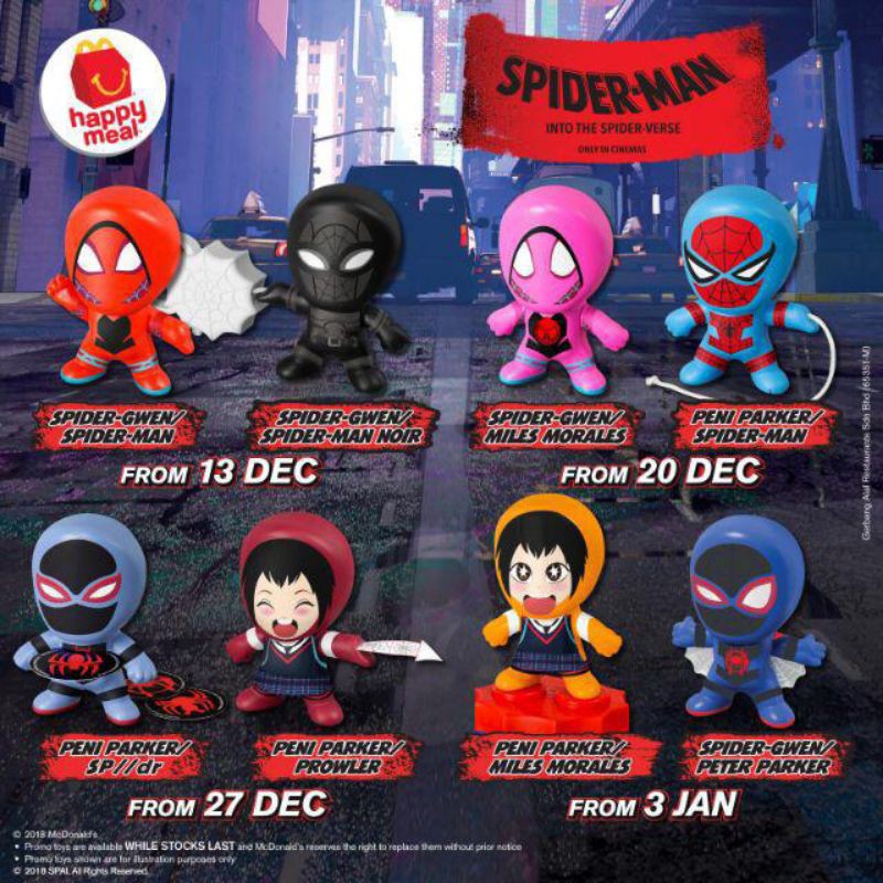 Mcdonalds spiderman shop toys 2018