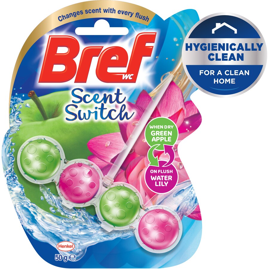 Bref Blue Active Eucalyptus/Lemon, Rim Block Toilet Cleaner, 50g [Made ...