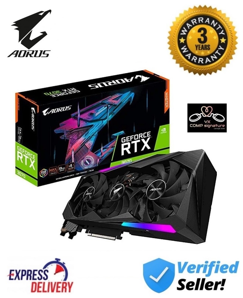 GIGABYTE GeForce RTX 3070 AORUS MASTER 8G GDDR6 RTX3070 AORUS MASTER ...
