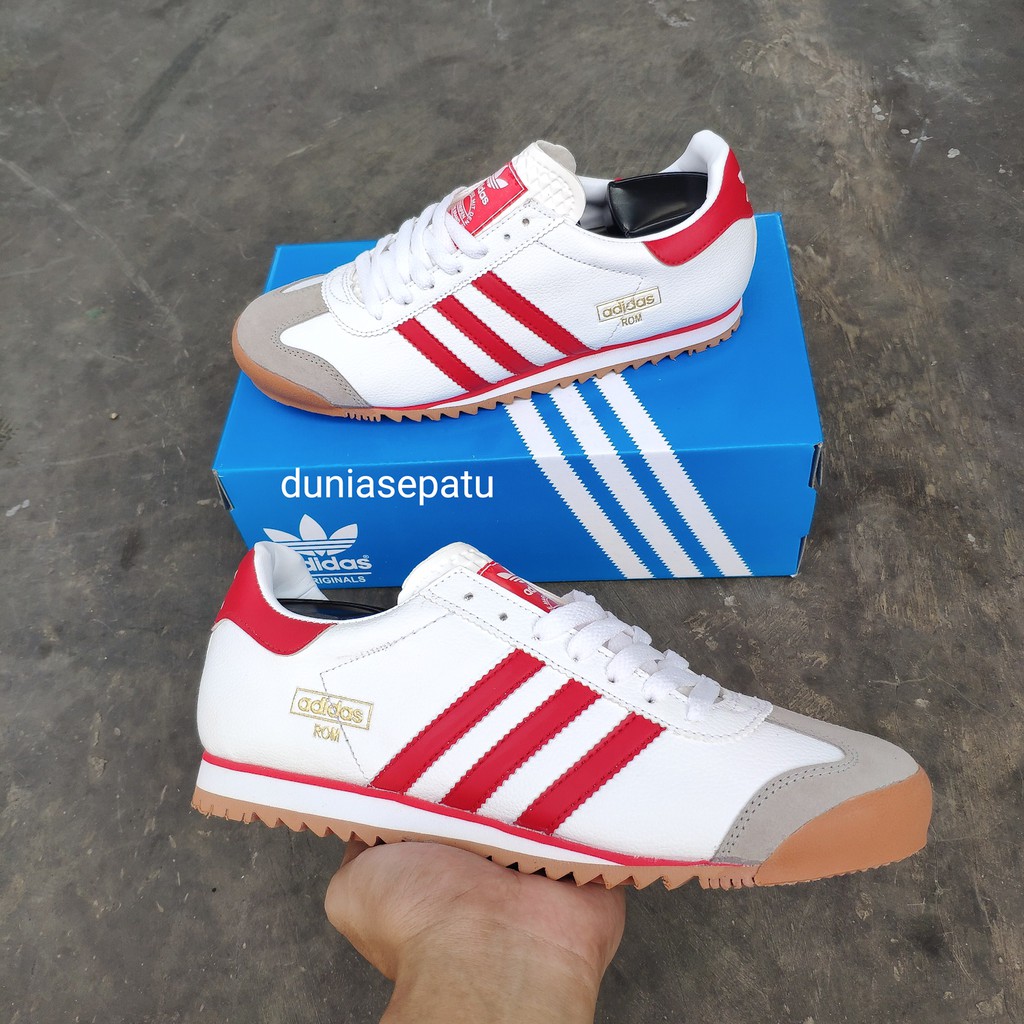 Adidas Rom Casual Classics White Red Men s Sneakers Shoes Originals Shopee Malaysia