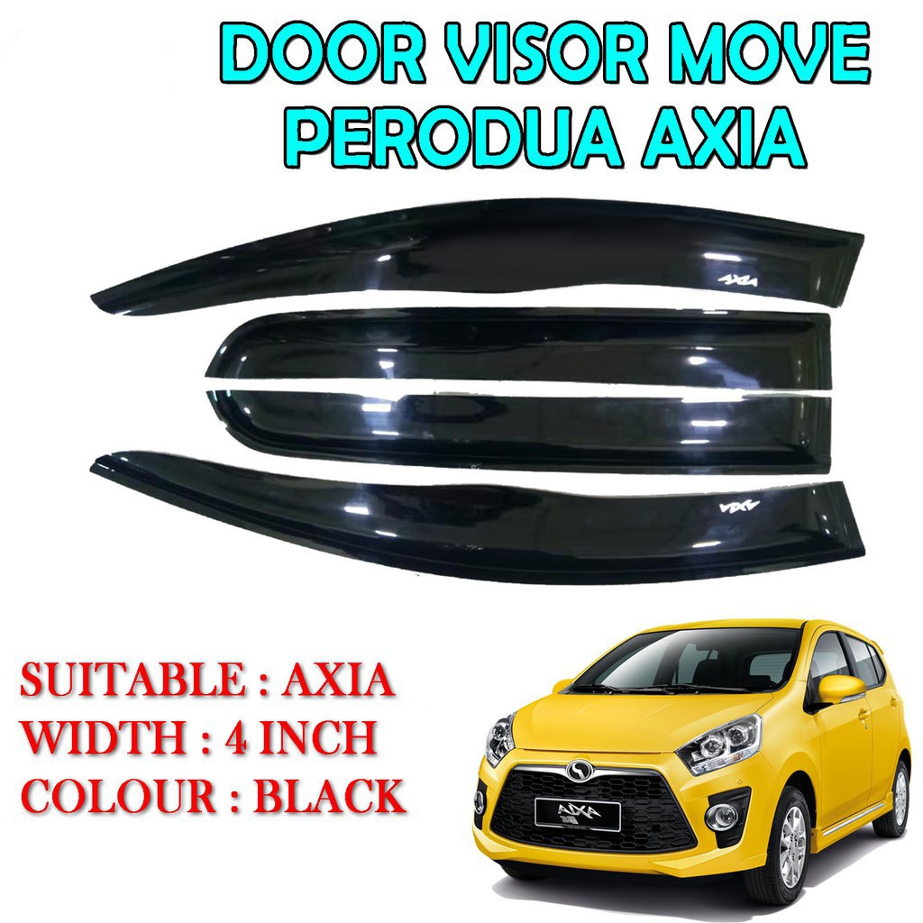 Perodua Axia Door Visor Move Wind Deflector ( 4 PCS ) | Shopee Malaysia