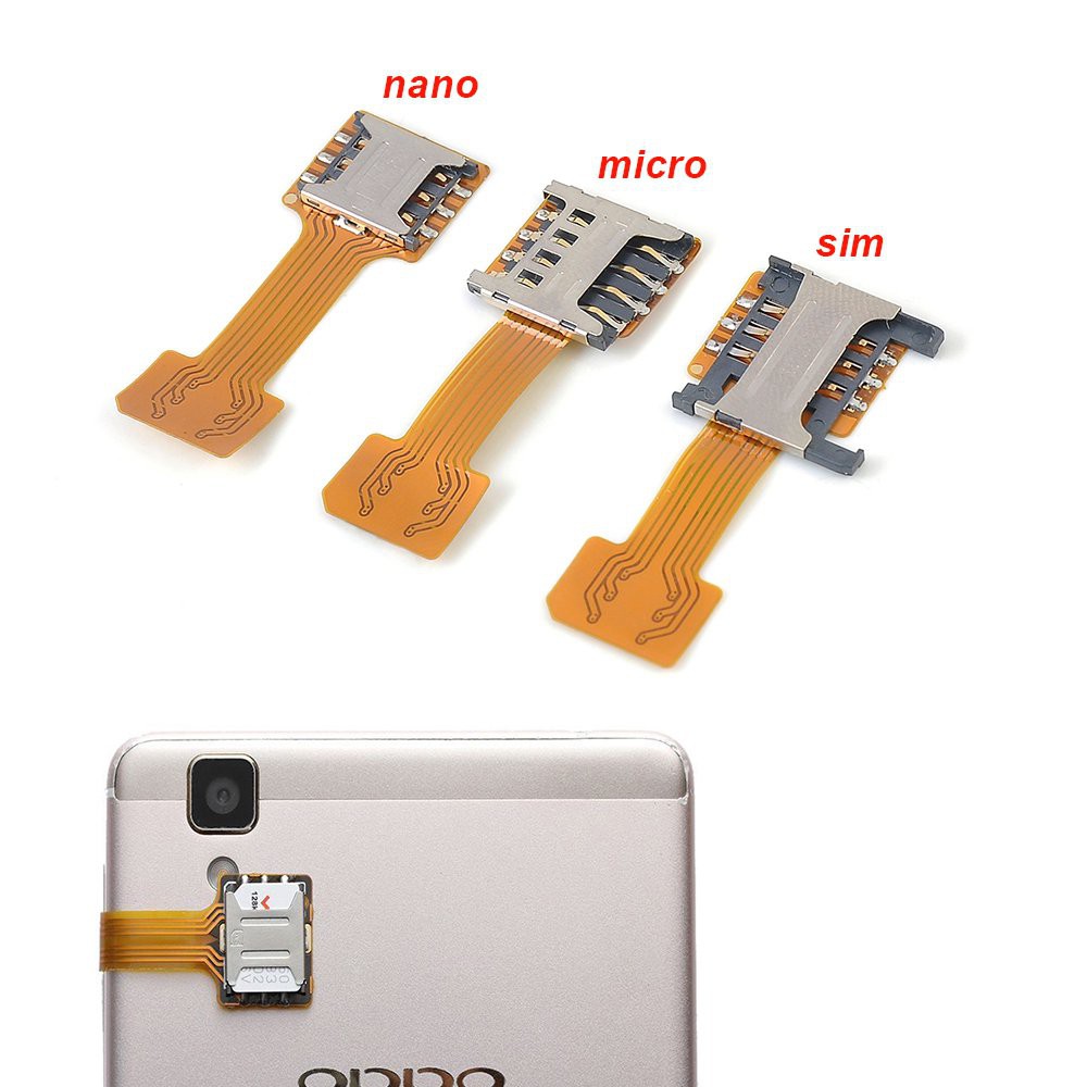 Nano Micro Sim Hybrid Slot Dual SIM Card Adapter SD Extender Android ...