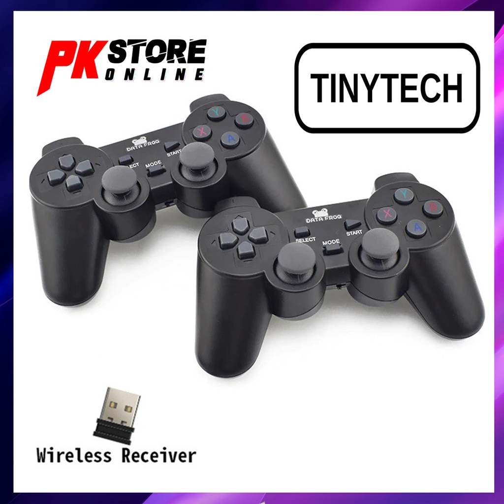 TINYTECH 2.4GHZ DOUBLE WIRELESS GAMEPAD JOYSTICK CONTROLLER W/ DUAL ...