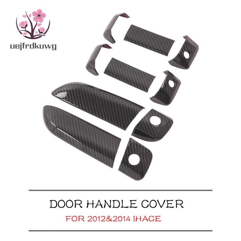 Carbon Fiber Door Handle Frame Cover Trim For Toyota Hiace 2005 2015 Car Styling Shopee Malaysia