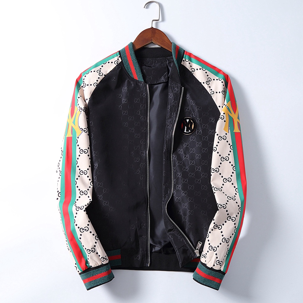 new_GUCCI men's printed varsity bomber jacket blouson coat S-XXXL PP085 ...