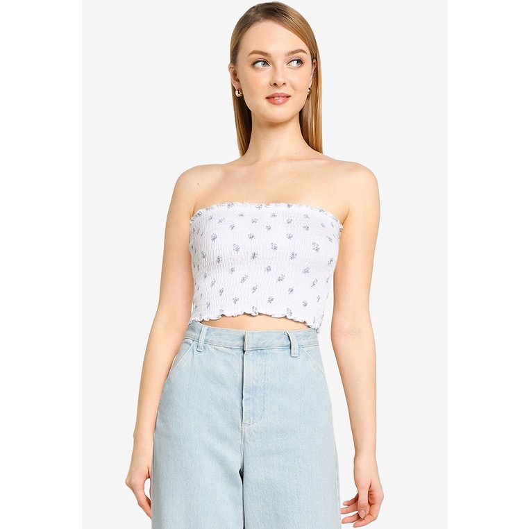 Smocked tube top deals hollister