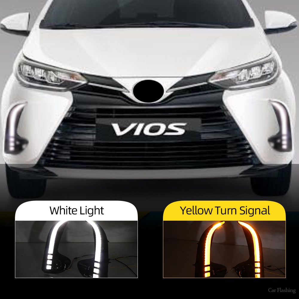 2PCS LED Daytime Running Light For Toyota Yaris Vios 2020 2021 Dynamic