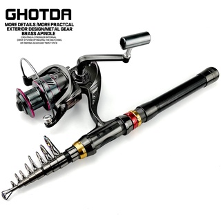 GHOTDA Carbon Fiber Fishing Rod Super Hard Portable Spinning pole telescopic  fishing rod 2.7m 3.6m 4.5m 5.4m 6.3m