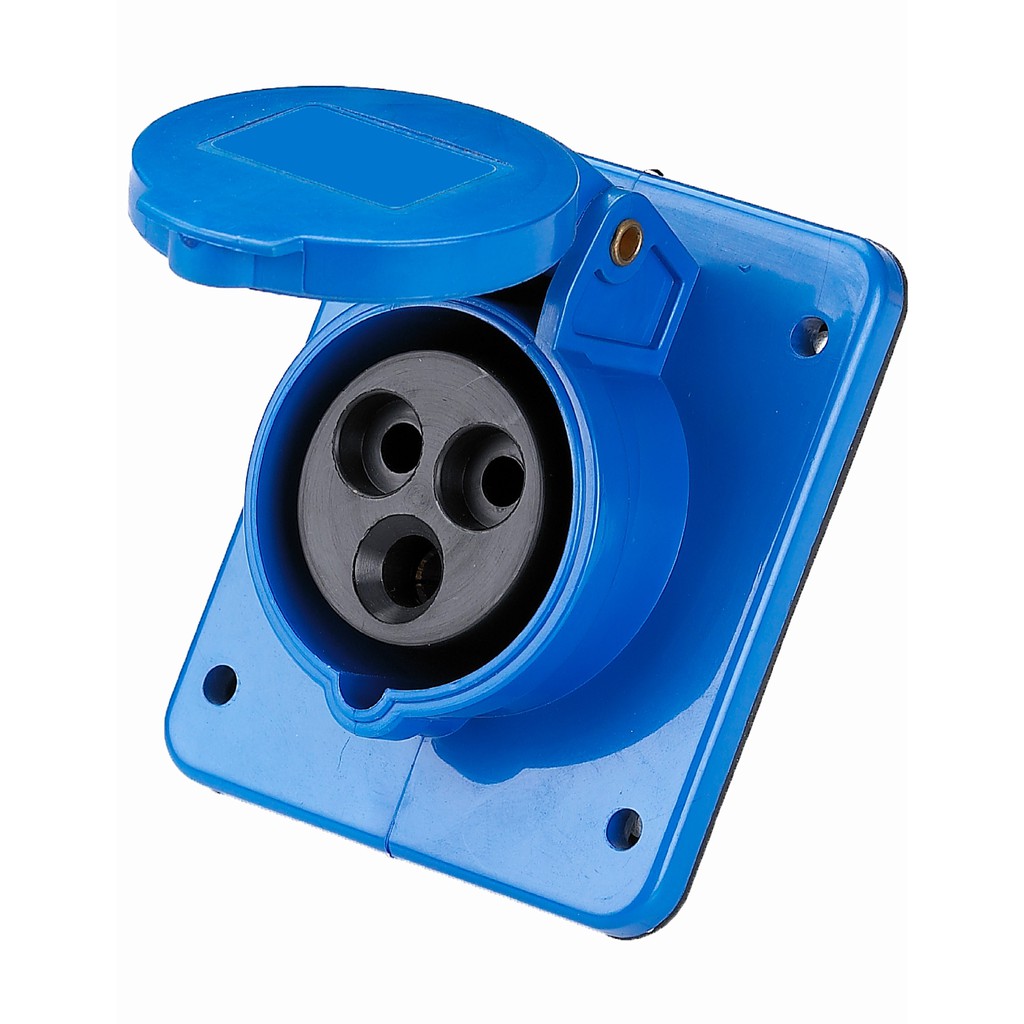 OPS IP44 (BLUE) 32A 3P INDUSTRIAL PANEL MOUNTING SOCKET (ANGLE ...