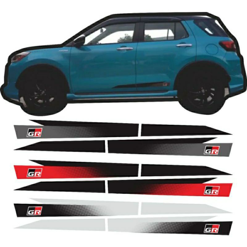 Original TOYOTA Raze GR copy side body trim Sticker Striping | Shopee ...