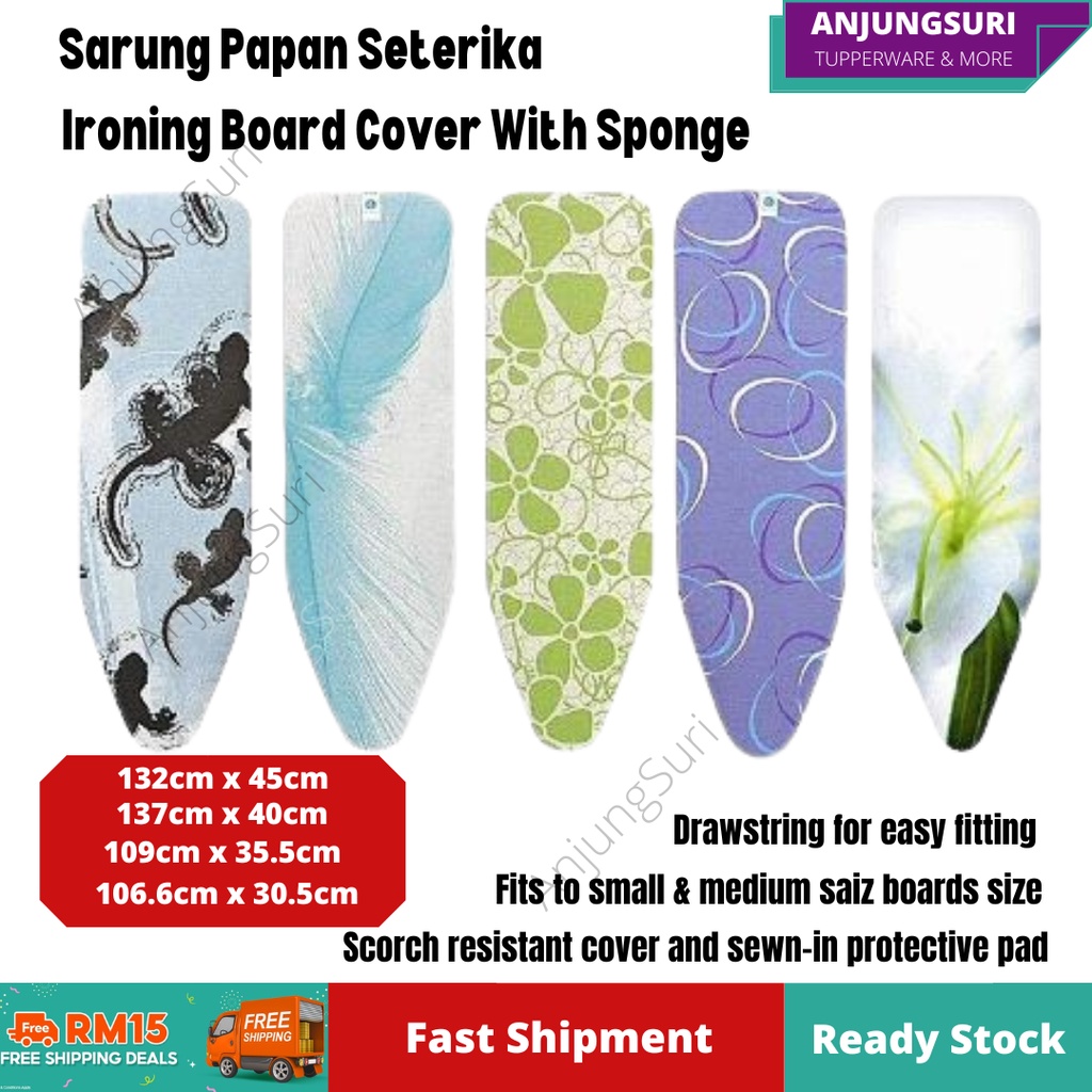 Ironing Board Cover Silver Coated Padded Universal Heat Reflective