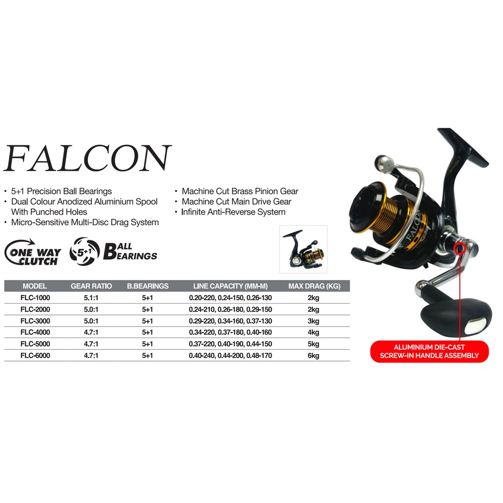 Pioneer FALCON 1000-5000 Ultralight Spinning Reel