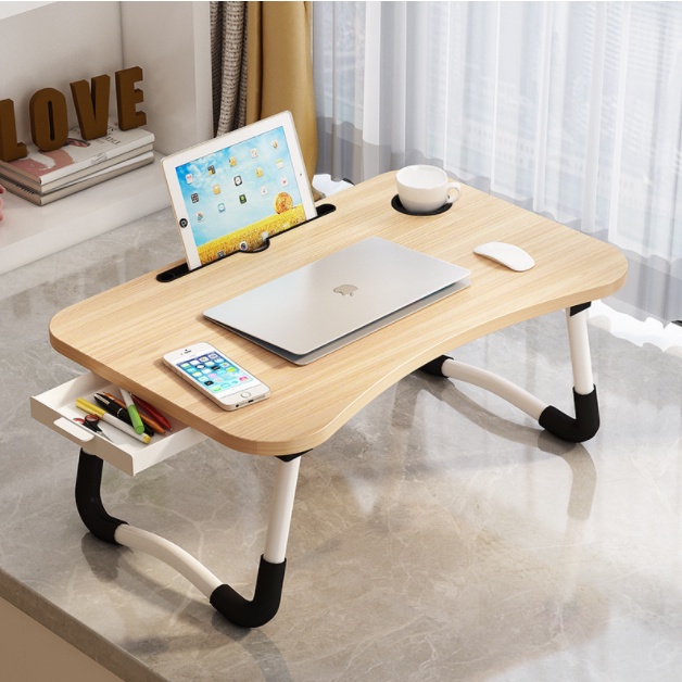 Macalline Foldable Anti-slip Laptop Study Table Drawer Notebook ...