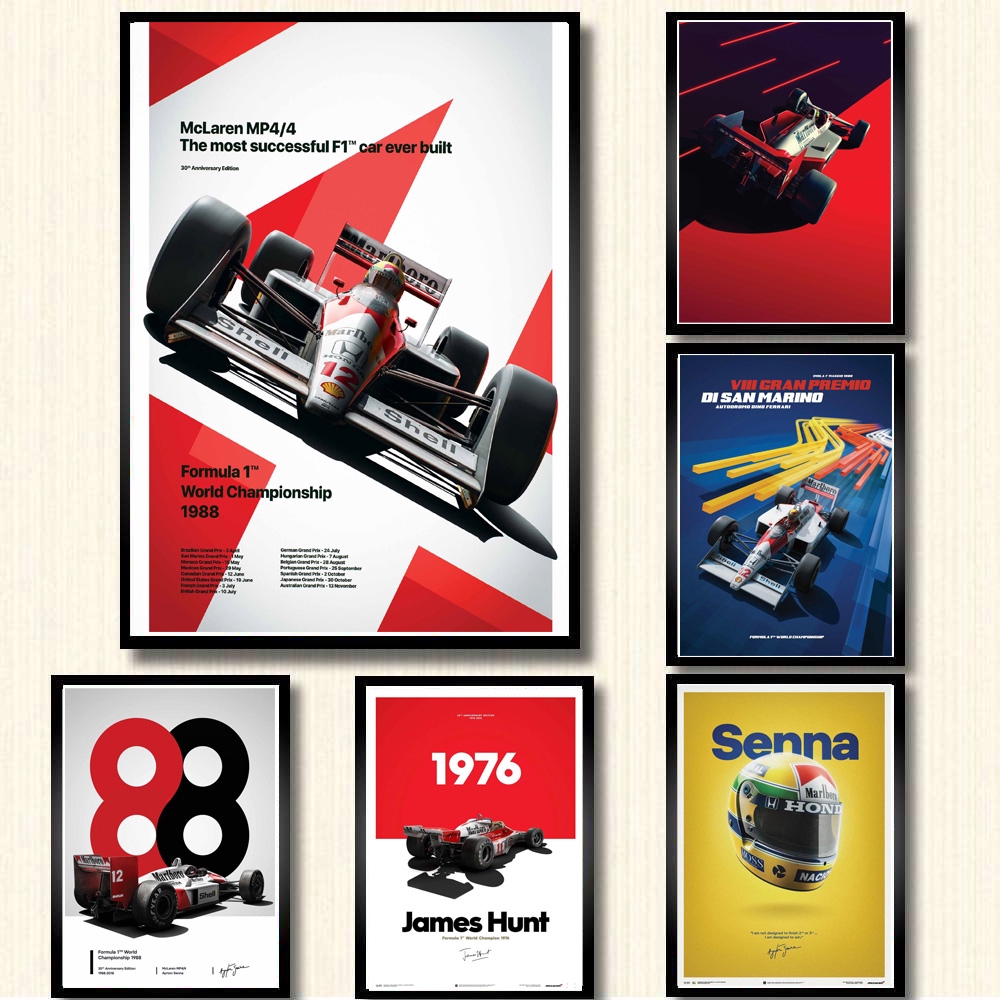 Poster And Prints Hot Ayrton Senna F1 Formula World Champion Wall Art