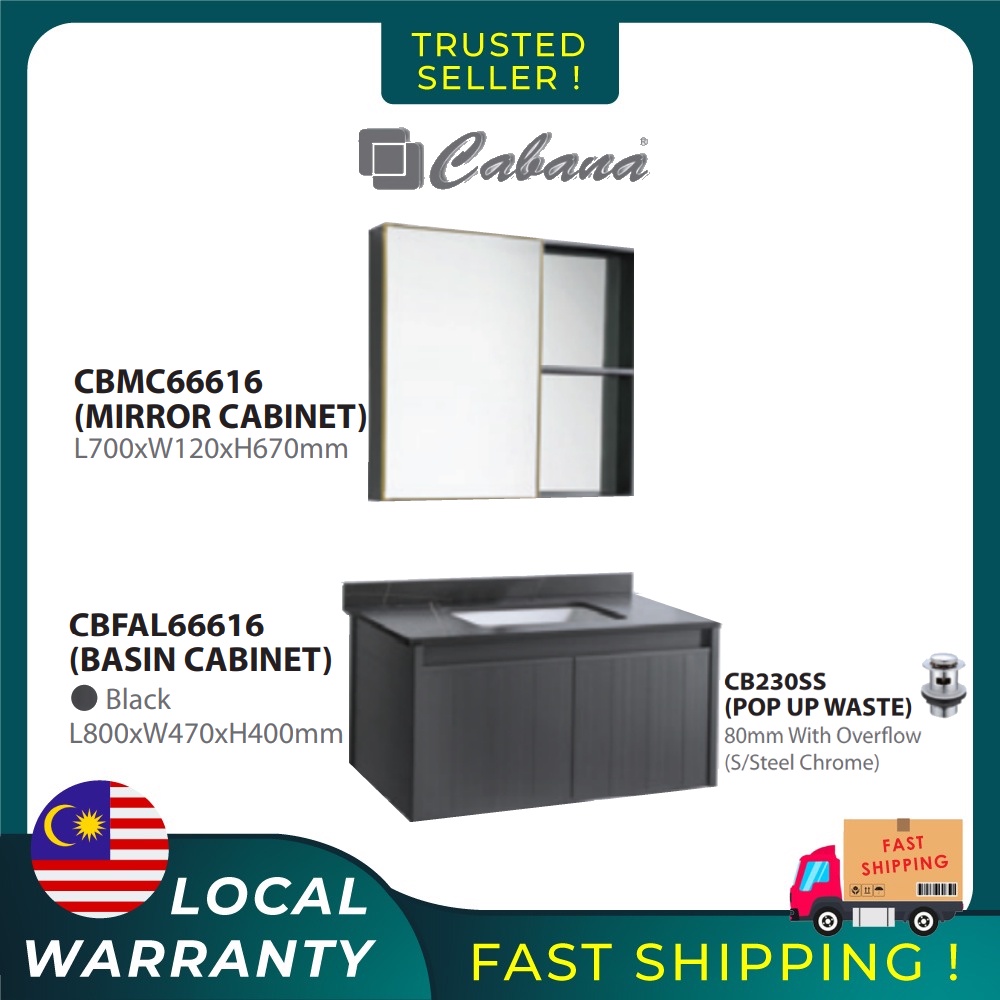 Cabana 4 IN 1 Bathroom furniture Set (Undermount Basin) Home Living Bathroom Cabinet Basin Full ...
