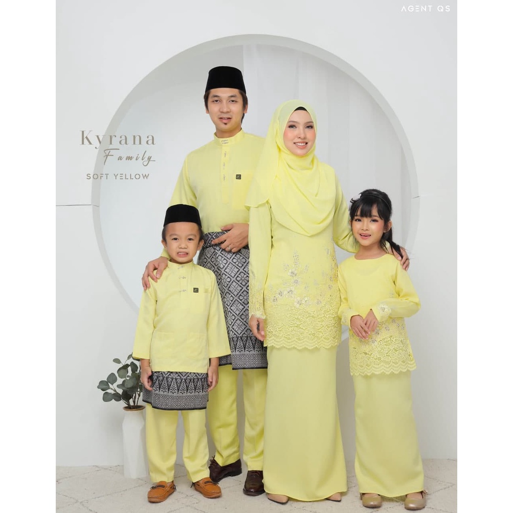 Baju Raya Set Family/Kyrana Soft Yellow/Family Sets/Raya Sedondon/Baju ...