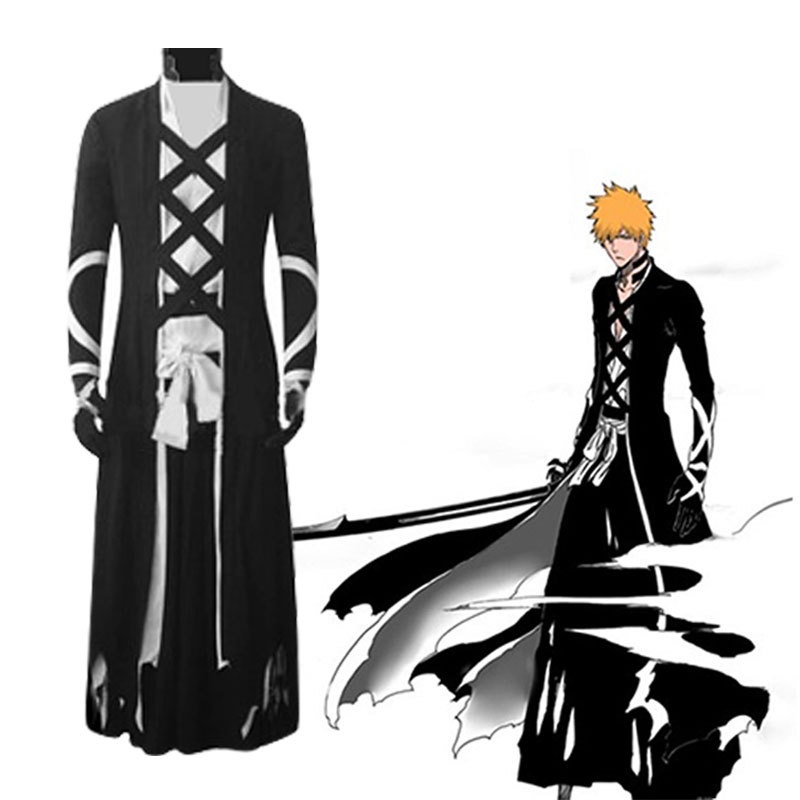 Anime Bleach Kurosaki Ichigo Cloak Cosplay Costume Thousand Year Bloody