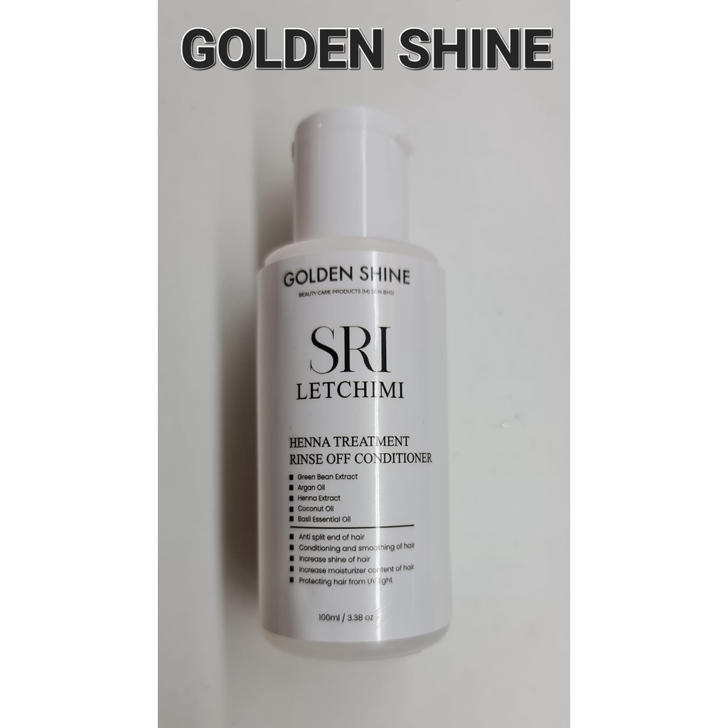 GOLDEN SHINE SRI LETCHIMI HENNA TREATMENT RINSE OFF CONDTIONER 100ML ...