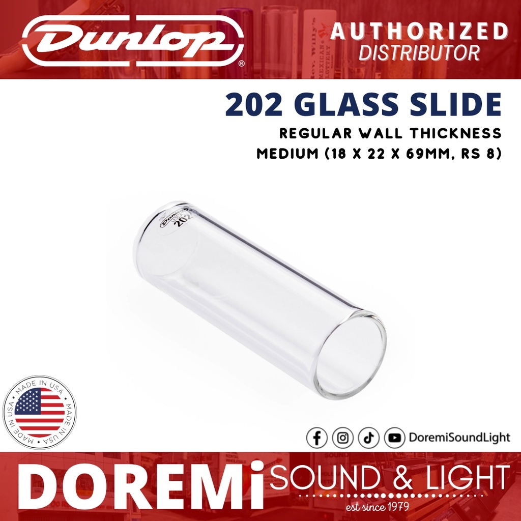 Jim Dunlop 202 Glass Guitar Slide Regular Wall, Medium Shopee Malaysia