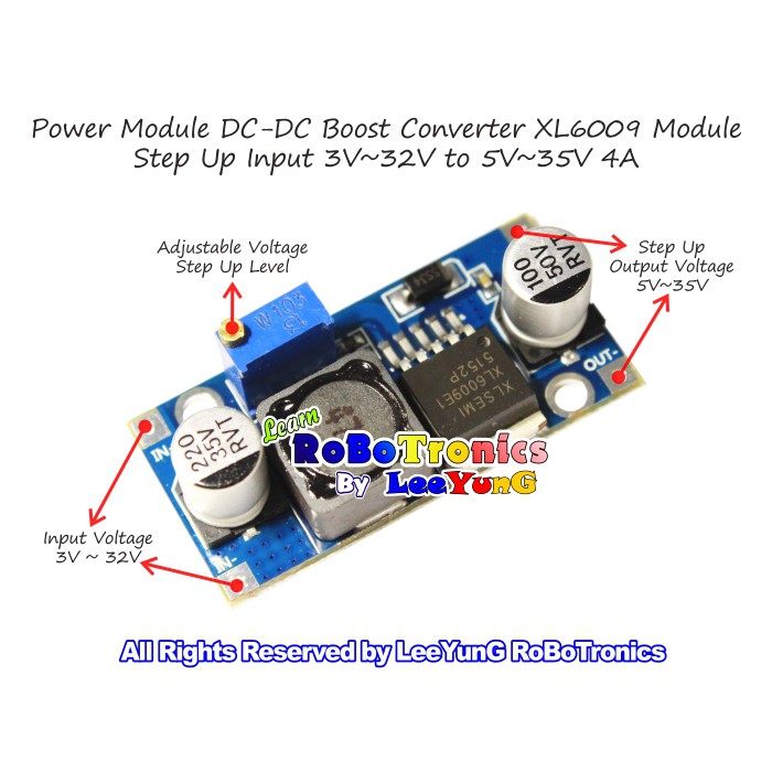 XL6009 DC-DC Adjustable Step Up Voltage Boost Converter Module For ...