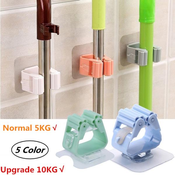 Mop Holder Mop Hooks Wall Mounted Trackless Bathroom Mop Hook Hooks ...