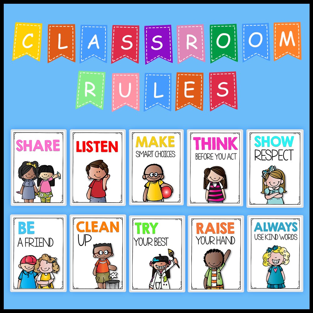 10pcs-classroom-rules-a4-educational-posters-classroom-decor-decoration