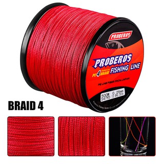 PROBEROS 500M 4 Strands Braided Fishing Line Tali Pancing Strong Super  Tensile Wear Corrosion Resistance PE Lines
