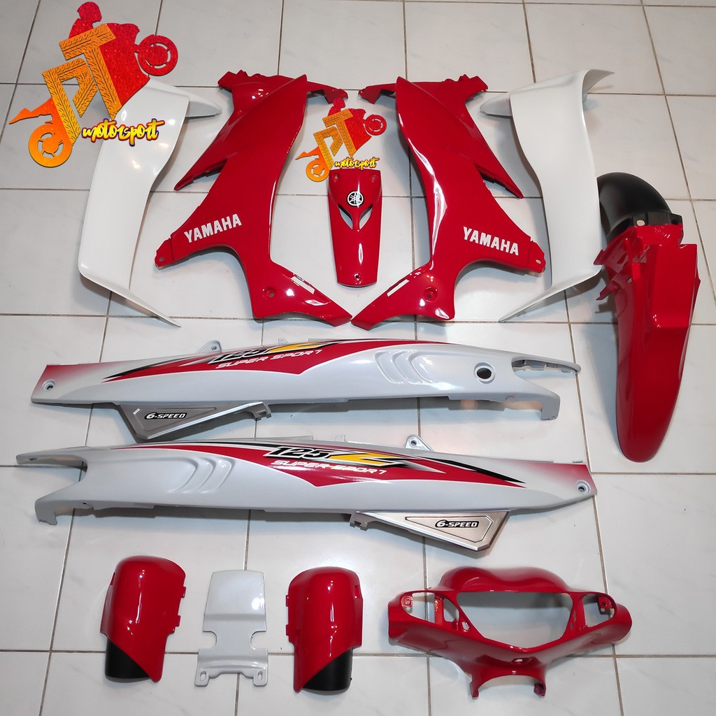 Yamaha 125ZR 125Z Cover Set Diamond Merah Sabit Merah VRC White Red ...