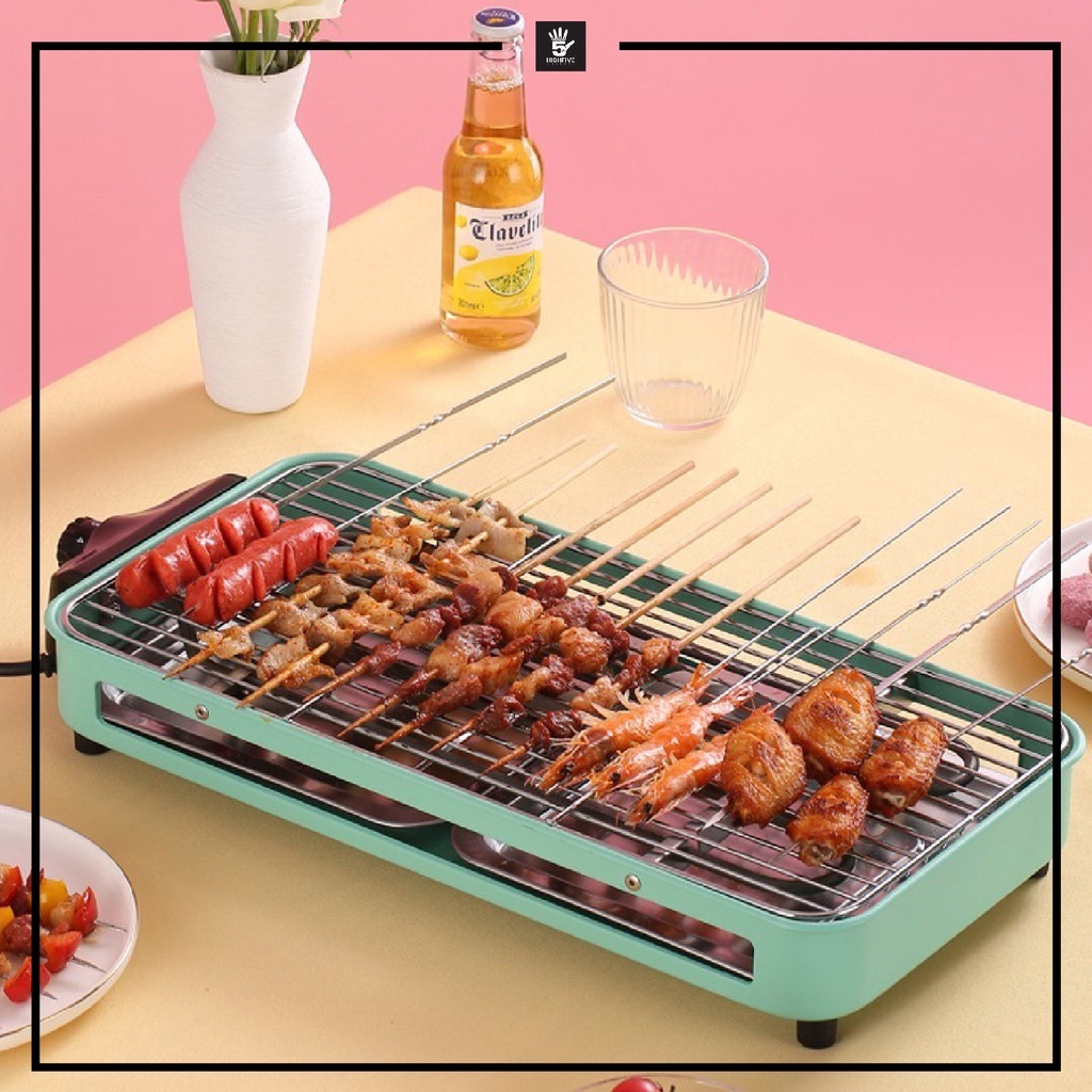 Electric Barbeque BBQ Grill Electric Smokeless BBQ Detachable Pan ...