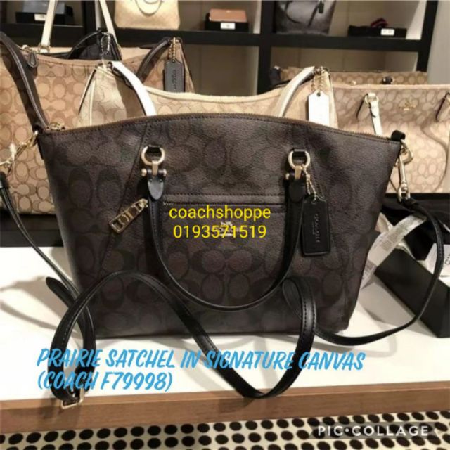 Coach prairie satchel discount in signature canvas black