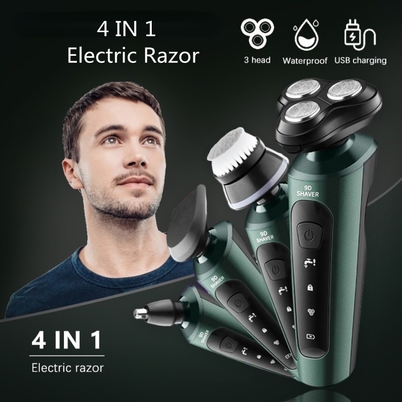 🔥READY STOCK🔥 9D 4 in 1 Men's Electric Shaver Machine USB Rechargeable