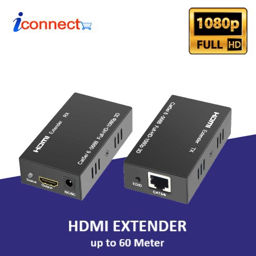 60meter Hdmi Extender Over Single Cat 5e Cat6 - Full Hd With Deep Color 