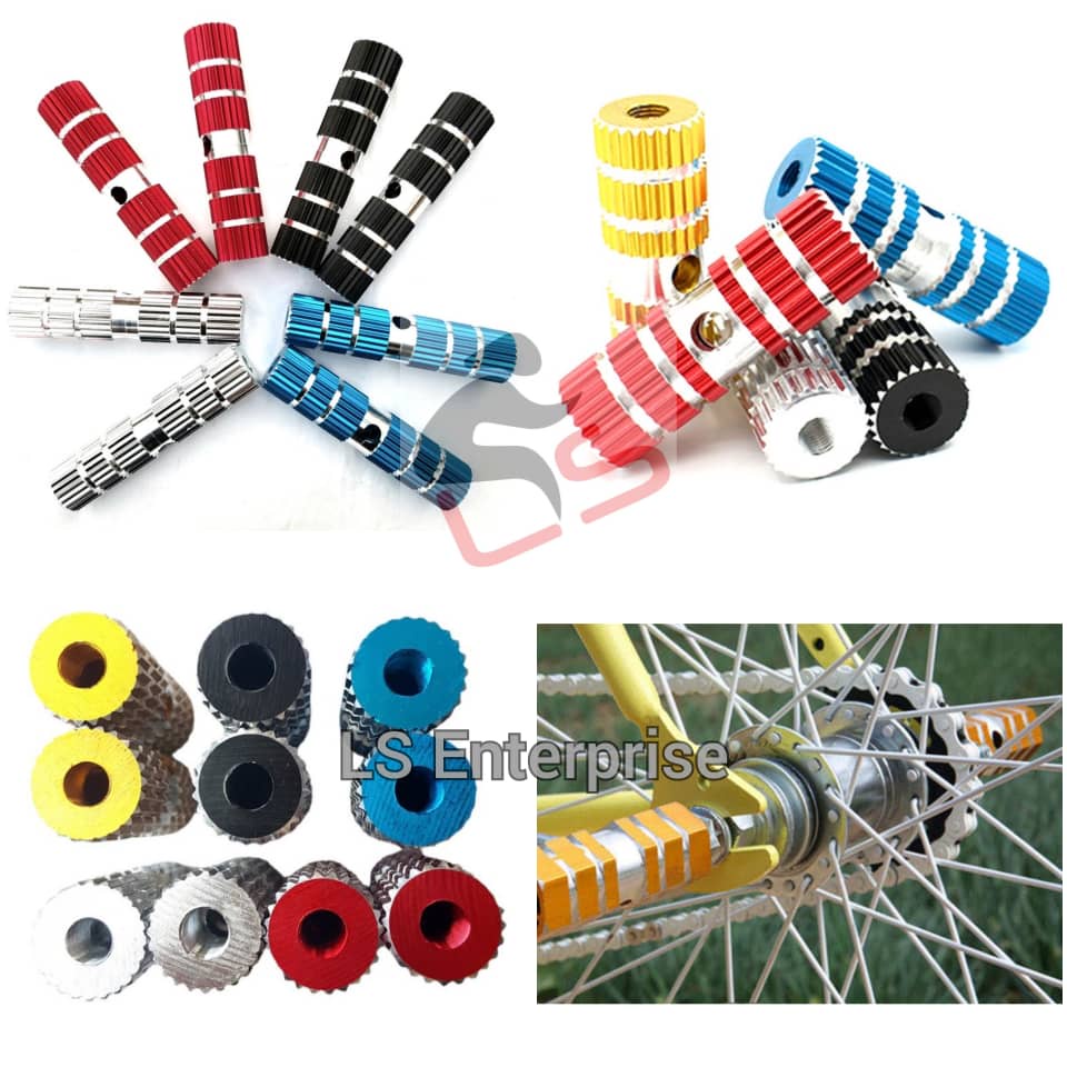 Solid Aluminum Alloy Bicycle Foot Pegs Front Rear Axle Footrest Stunt   Cc5f52e0007e6f4240082818e9ca6a15