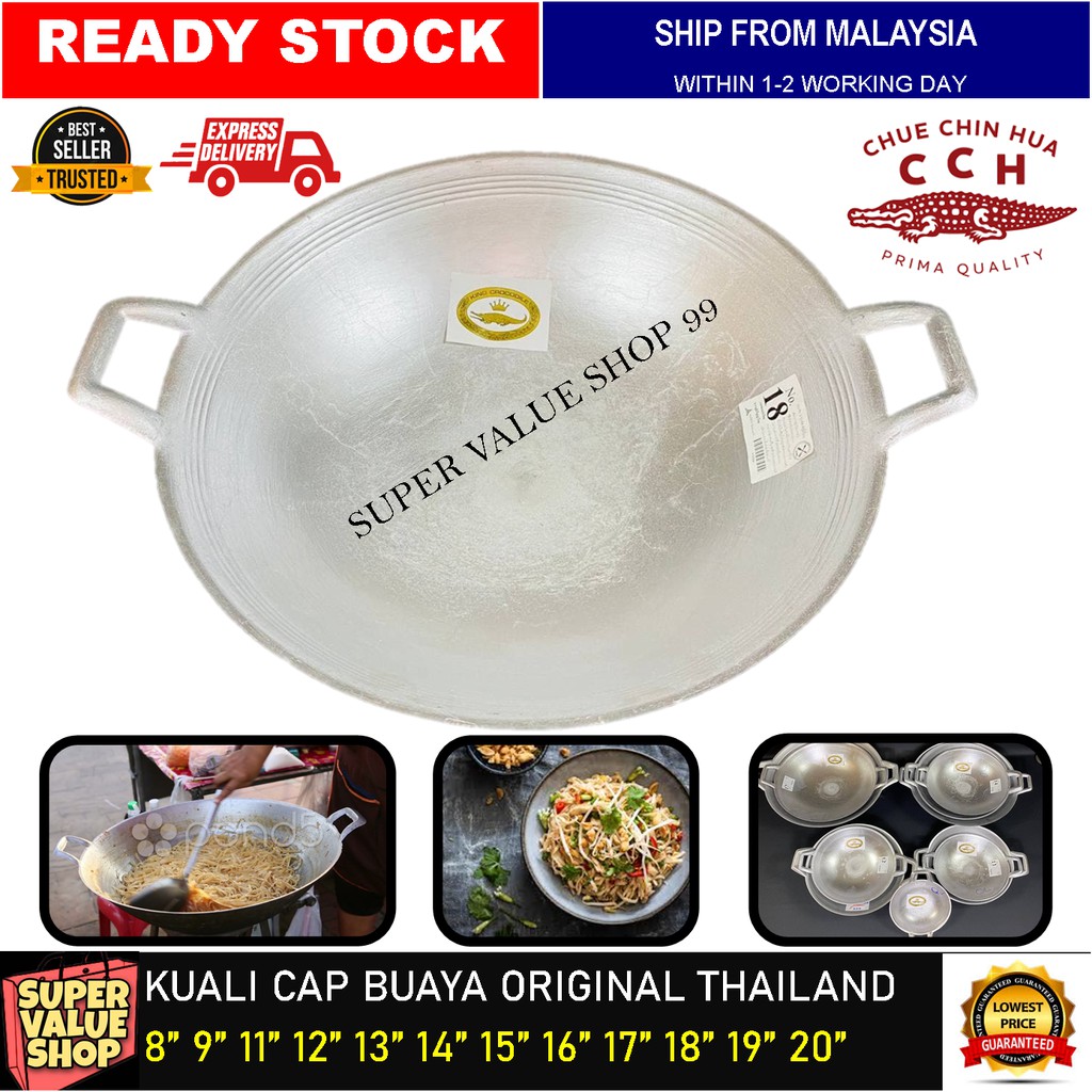 KUALI ALUMINIUM CAP BUAYA ORIGINAL THAILAND/KUALI TIMAH/DOUBLE HANDLE ...