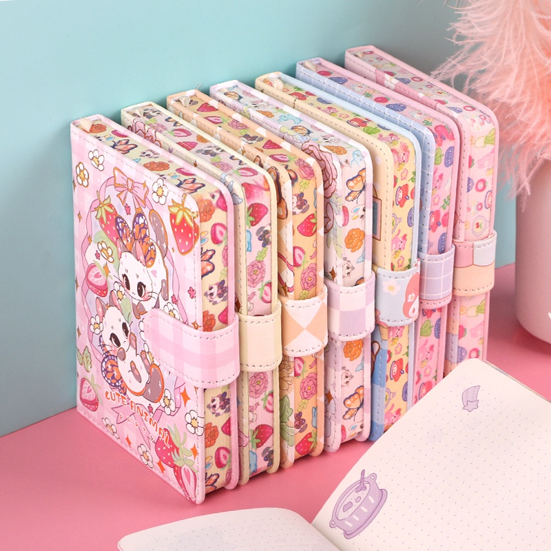 230 Page Children Cute Notebook Color Page Illustration Magnetic Button ...