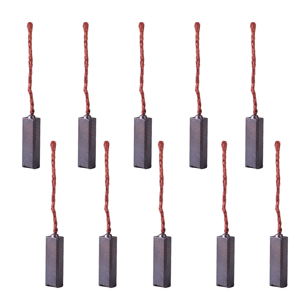10pcs/Set Carbon Brushes Wire Leads Generator Motor Brush For Generic Electric Motor Replacement 5mm X 6mm X 14mm I.351860580