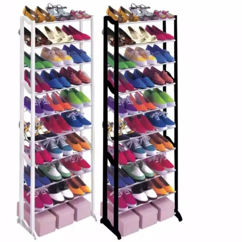 Versatile Amazing Rack 10 Levels / Hijab Shoe Rack - Black & White ...