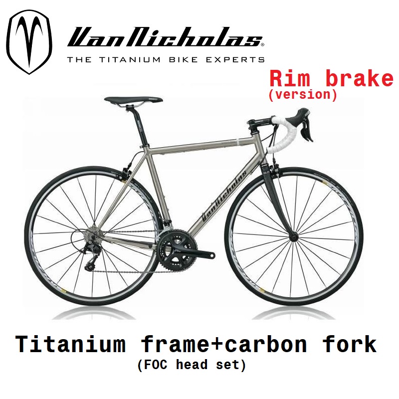 2025 100% Original Van Nicholas VENTUS titanium bike frame set rim brake  disc brake frame set with carbon fiber fork