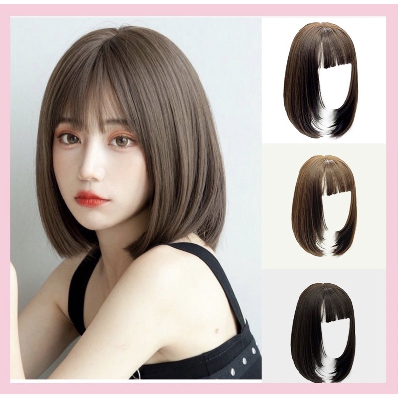 🇲🇾Ready Stock🇲🇾Women Short Hair Wig Bobo Style Short Straight Hair ...