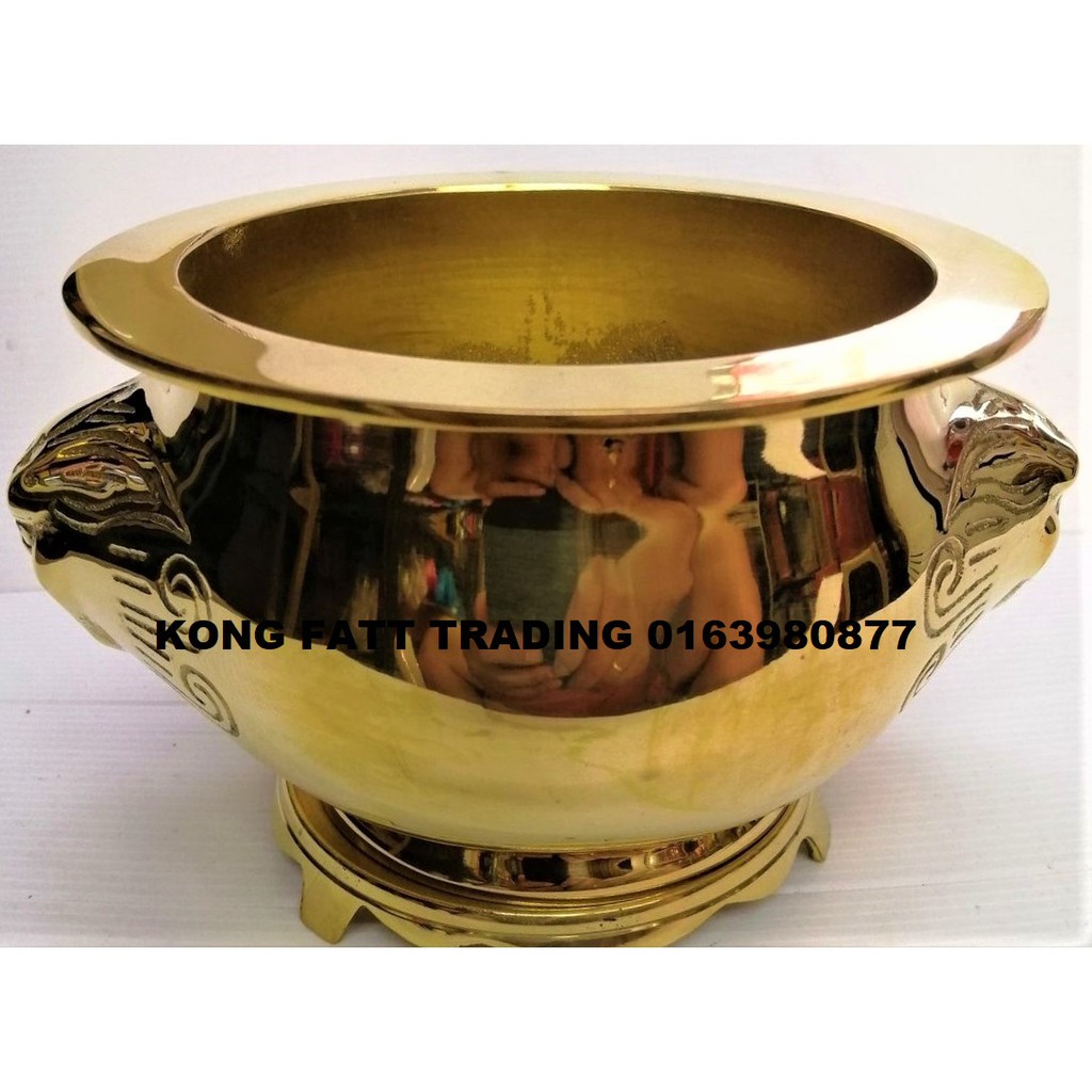 香炉12 寸铜香炉双边狮子12 inches Brass Joss sticks Pot/ Urn