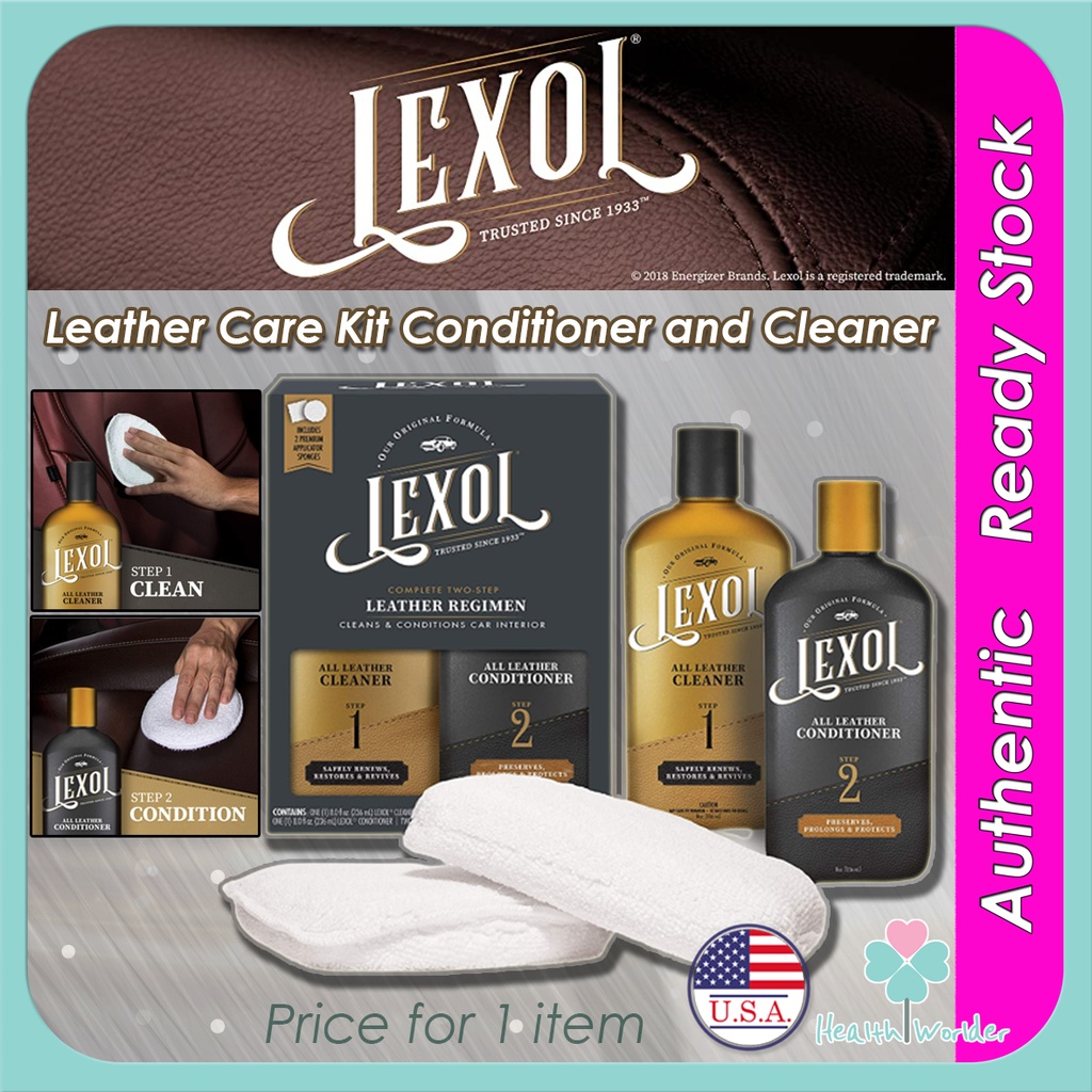 USA Lexol Leather Conditioner and Leather Cleaner Kit Car Leather