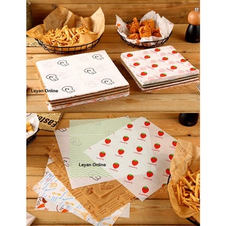 50pcs Oilproof Wax Paper Cake Bread Food Wrapper Disposable Burger Fries  Baking Wax Paper Dinner Plate Greaseproof Pad Paper