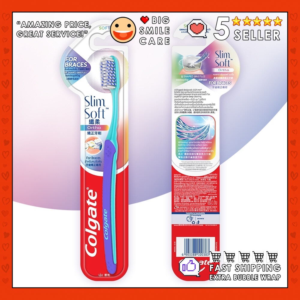 Colgate SlimSoft Ortho Braces Toothbrush 1sSoft (Random Color Given