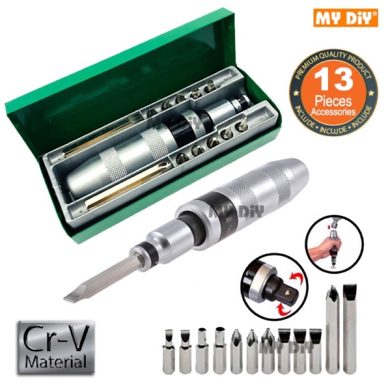 DIY Online4u 13PCS 1 2 HEAVY DUTY IMPACT DRIVER IMPACT SCREWDRIVER SET SCREW REMOVER TIGHTENER REVERSIBLE SOCKET SET Shopee Malaysia