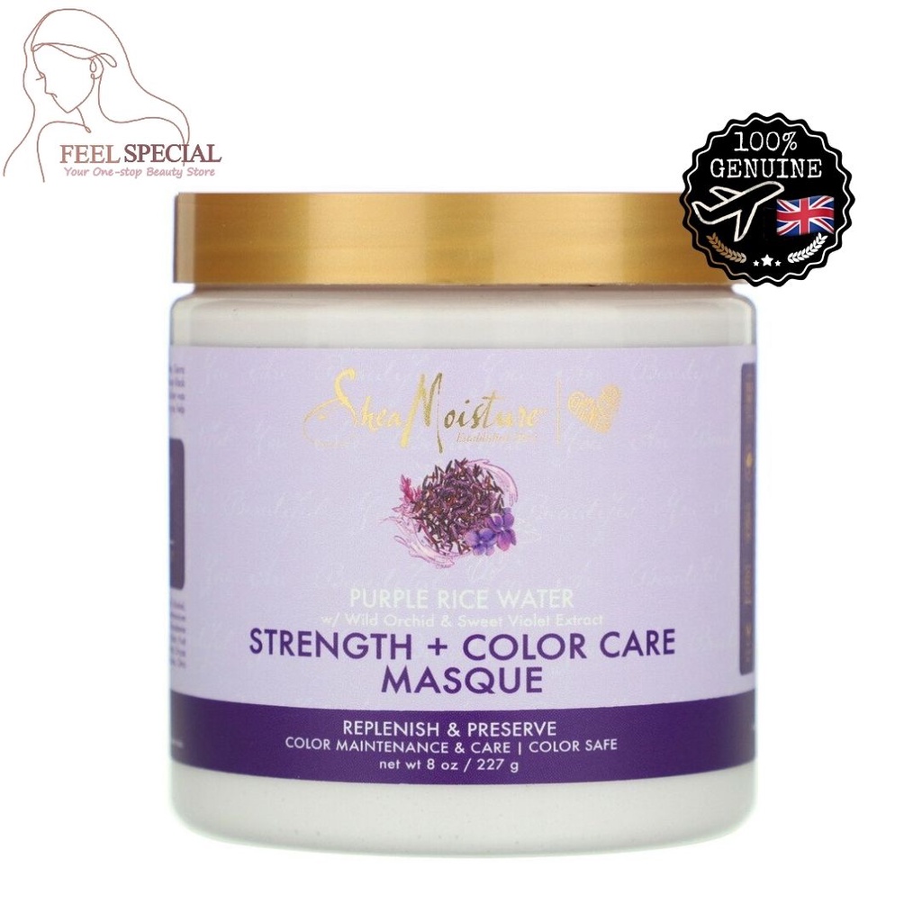 Kl Ready Stock 🇬🇧 Shea Moisture Purple Rice Water Strength And Color Care Masque Mask 227g