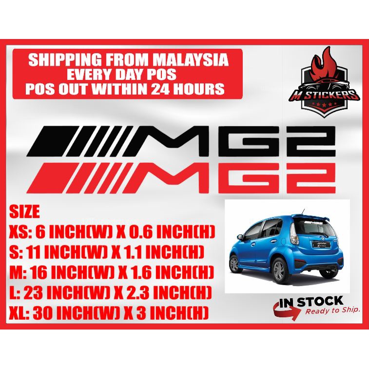 [M STICKERS] MG2 CAR STICKER STICKERS KERETA PERODUA MYVI 2ND