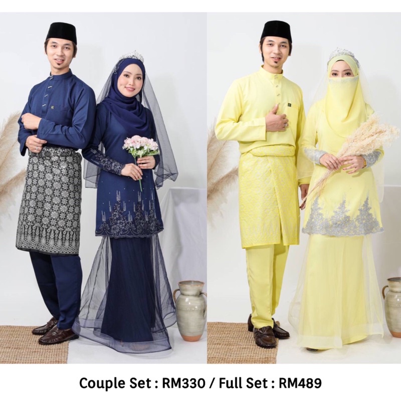 Baju Nikah Kahwin Tunang Kurung Moden Lace Baju Melayu Cekak Musang