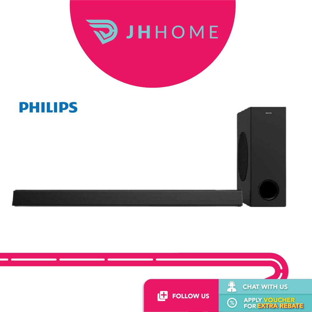 Philips Bluetooth Soundbar Speaker 3.1 Ch Wireless Subwoofer Hdmi Arc