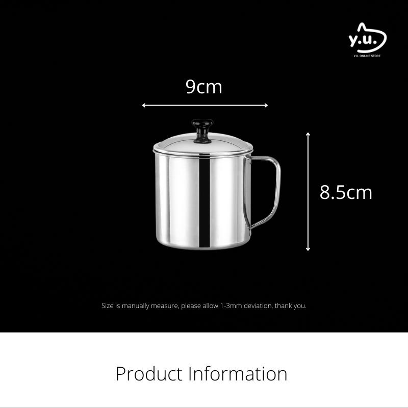 YU Ready Stock Thicken Stainless Steel Mug with Lid / Coffee Cup with ...